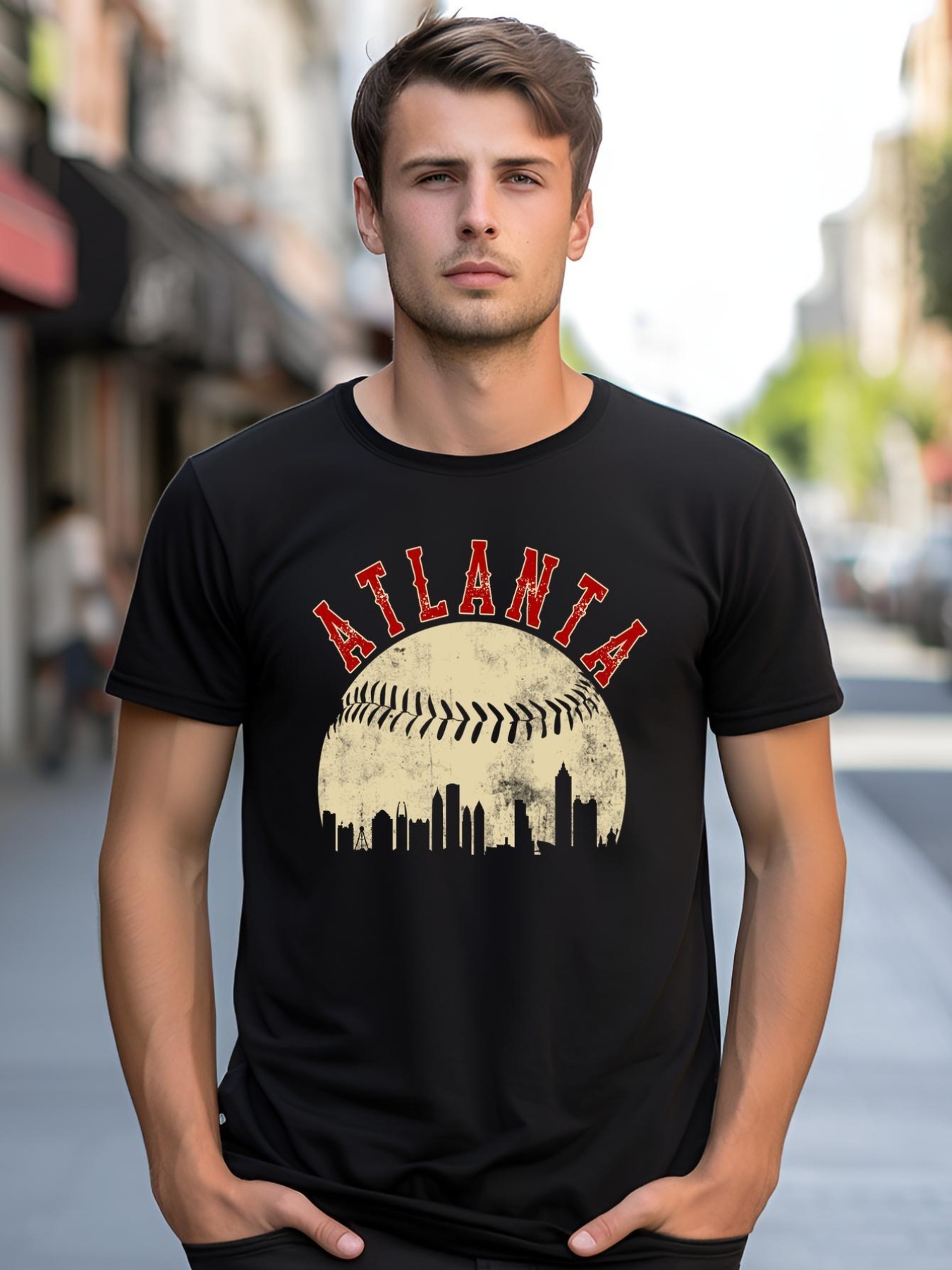 Unisex Atlanta Vintage Torn Old Classic Baseball Team shirt  Graphic Tee