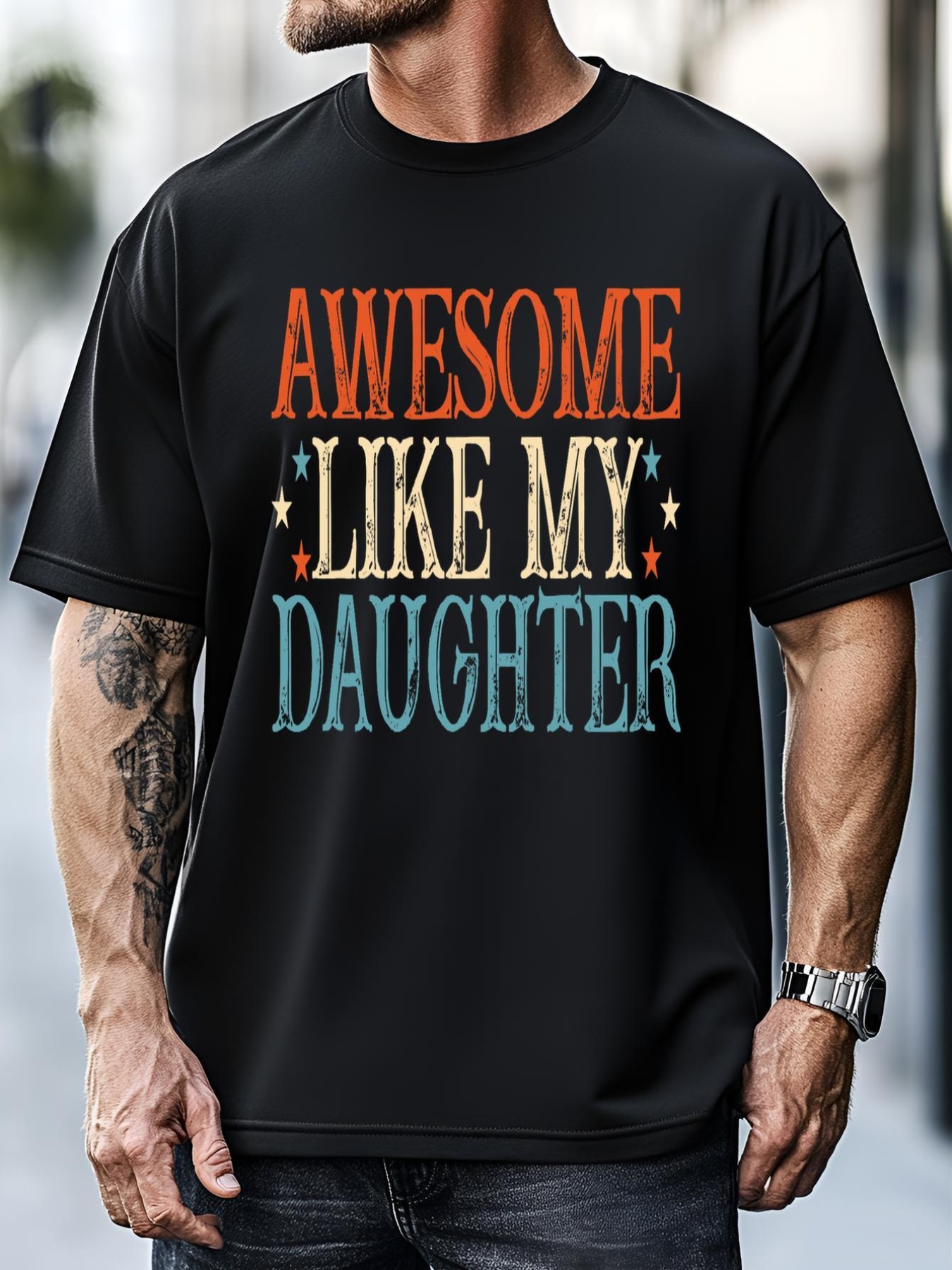 Unisex Awesome Like My Daughter Funny FatherS Day From Daughter T-Shirt