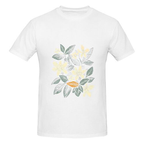 Men's Floral Printed 100% Cotton T-Shirt-pod4team
