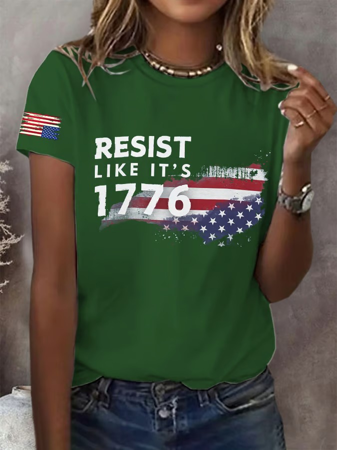 Women's Resist Like It's 1776 Print 4th of July Graphic Tee
