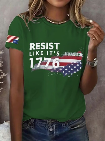 Women's Resist Like It's 1776 Print 4th of July Graphic Tee