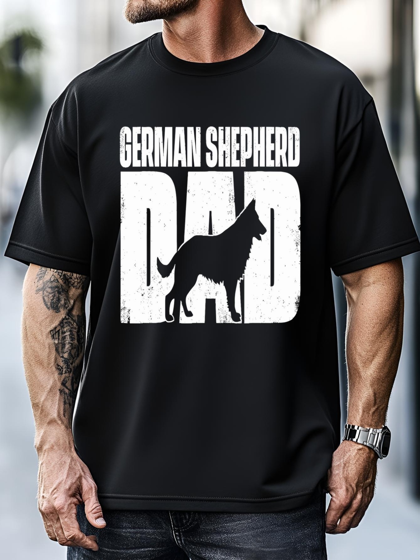 Unisex German Shepherd Dad FatherS Day Dog Owner Canine Lover T-Shirt