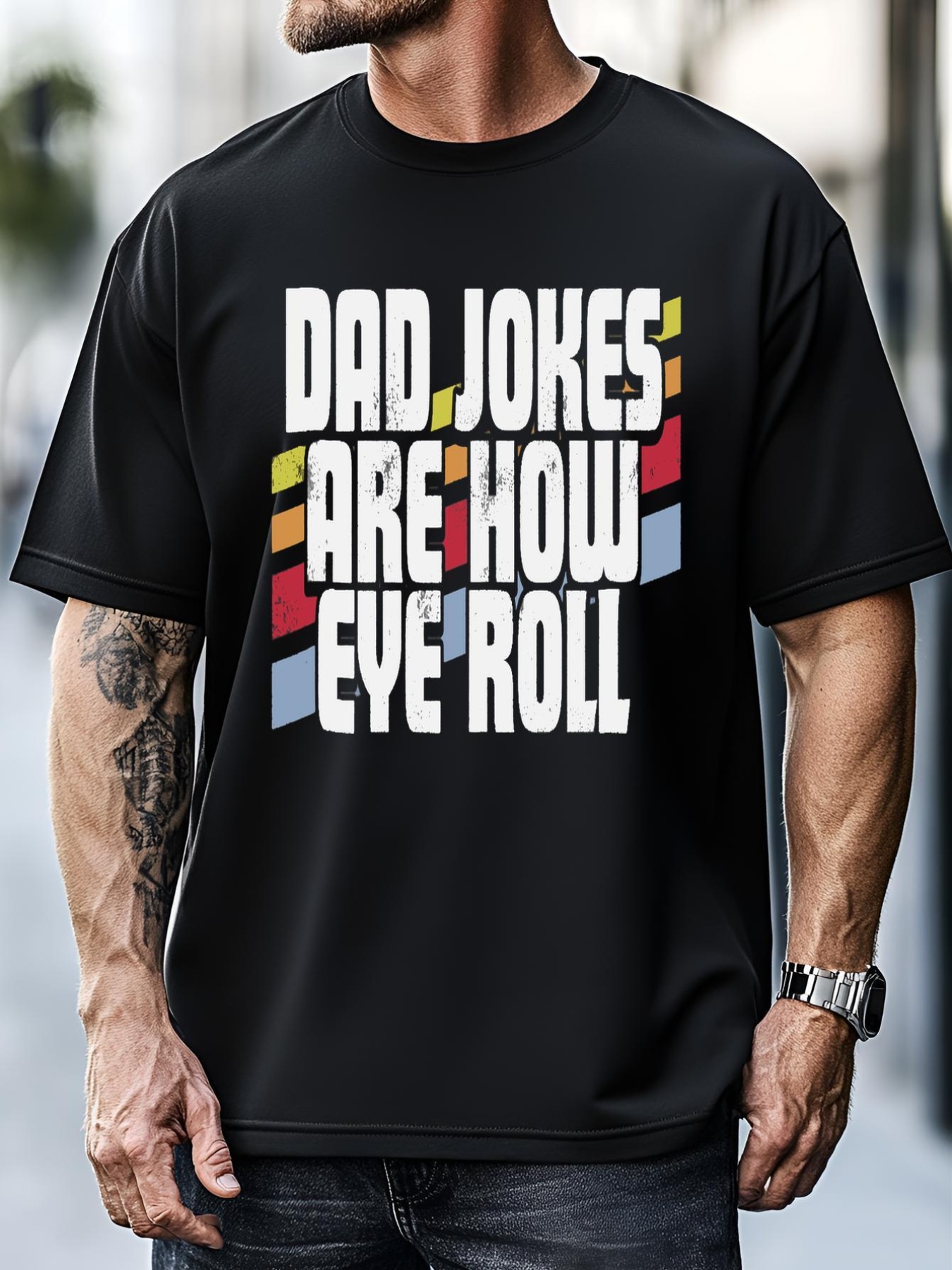 Unisex Dad Jokes Are How Eye Roll Funny Father's Day Gift Tank Top T-Shirt