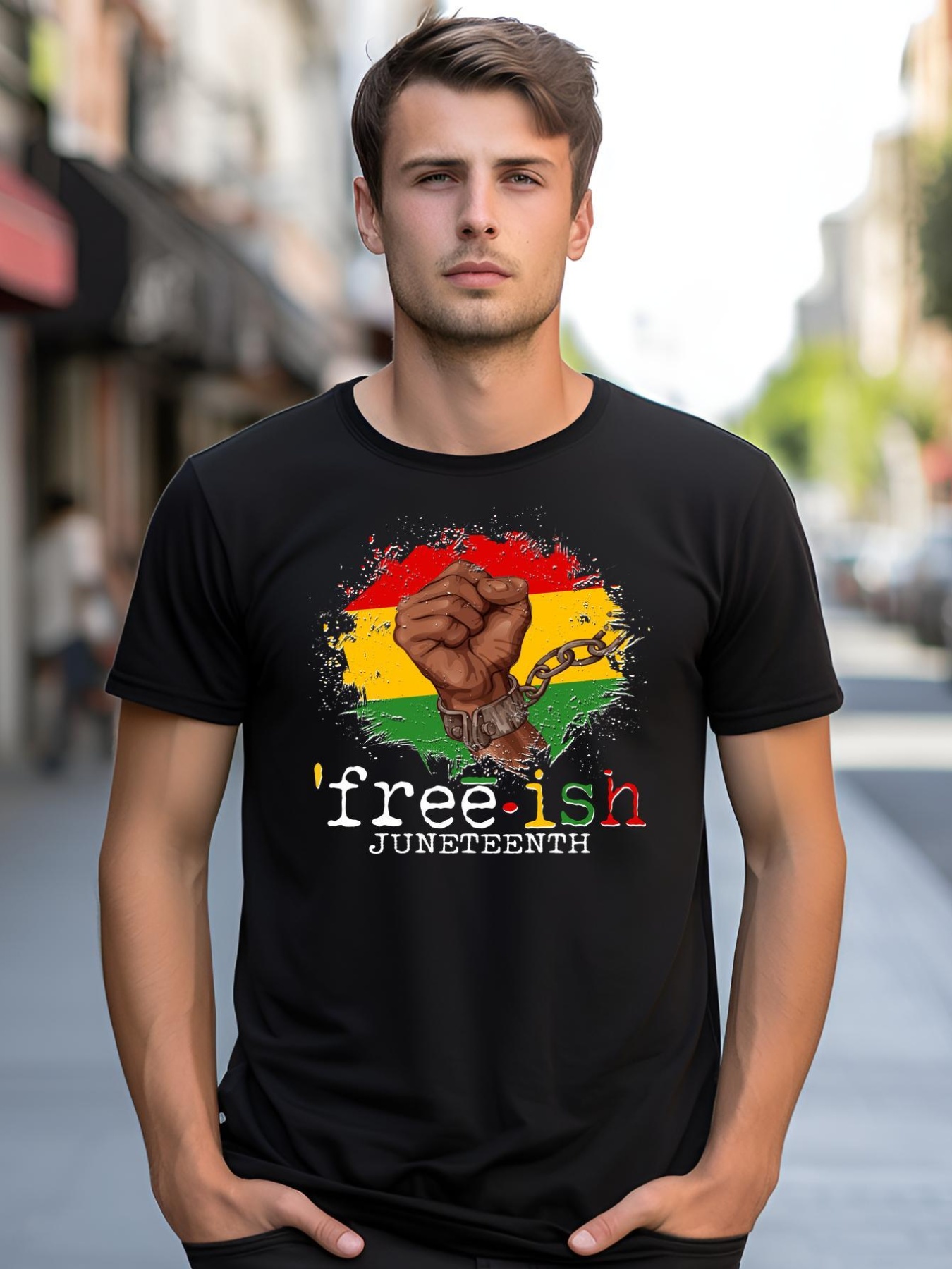 Unisex Freeish Juneteenth June 19 Fist Breaking Chains shirt  Graphic Tee