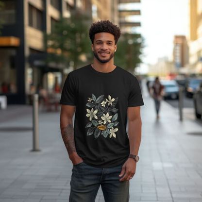 Men's Floral Printed 100% Cotton T-Shirt-pod4team