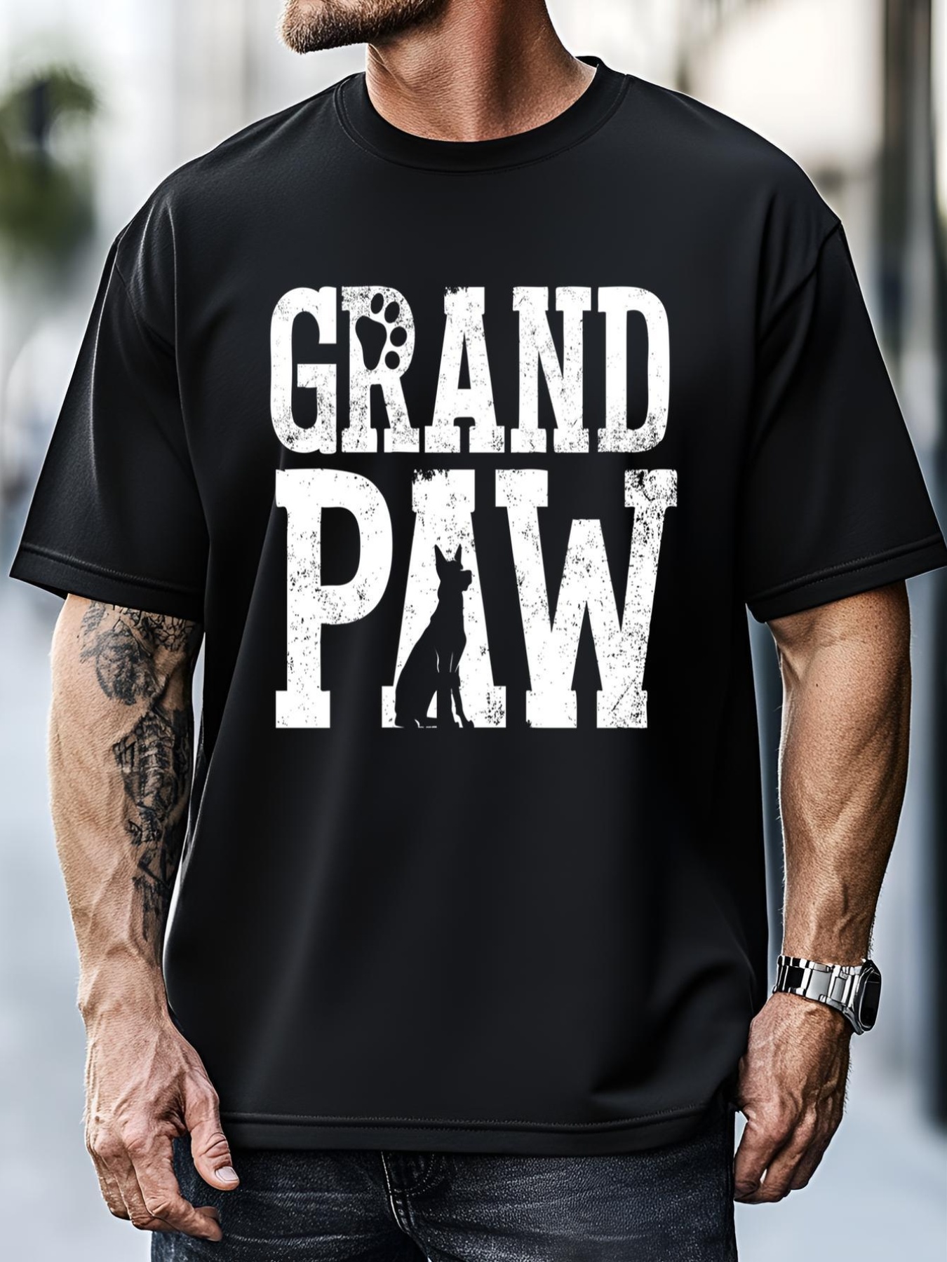 Unisex Ger Shepherd Grand Paw Dog Grandpa Grandpaw Pawpa Father Gift T-Shirt