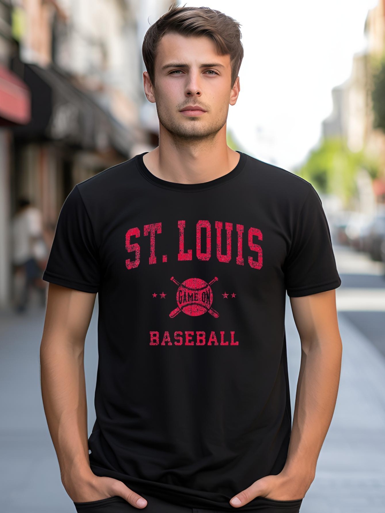 Unisex St Louis Vintage Baseball Throwback Retro Design shirt  Graphic Tee