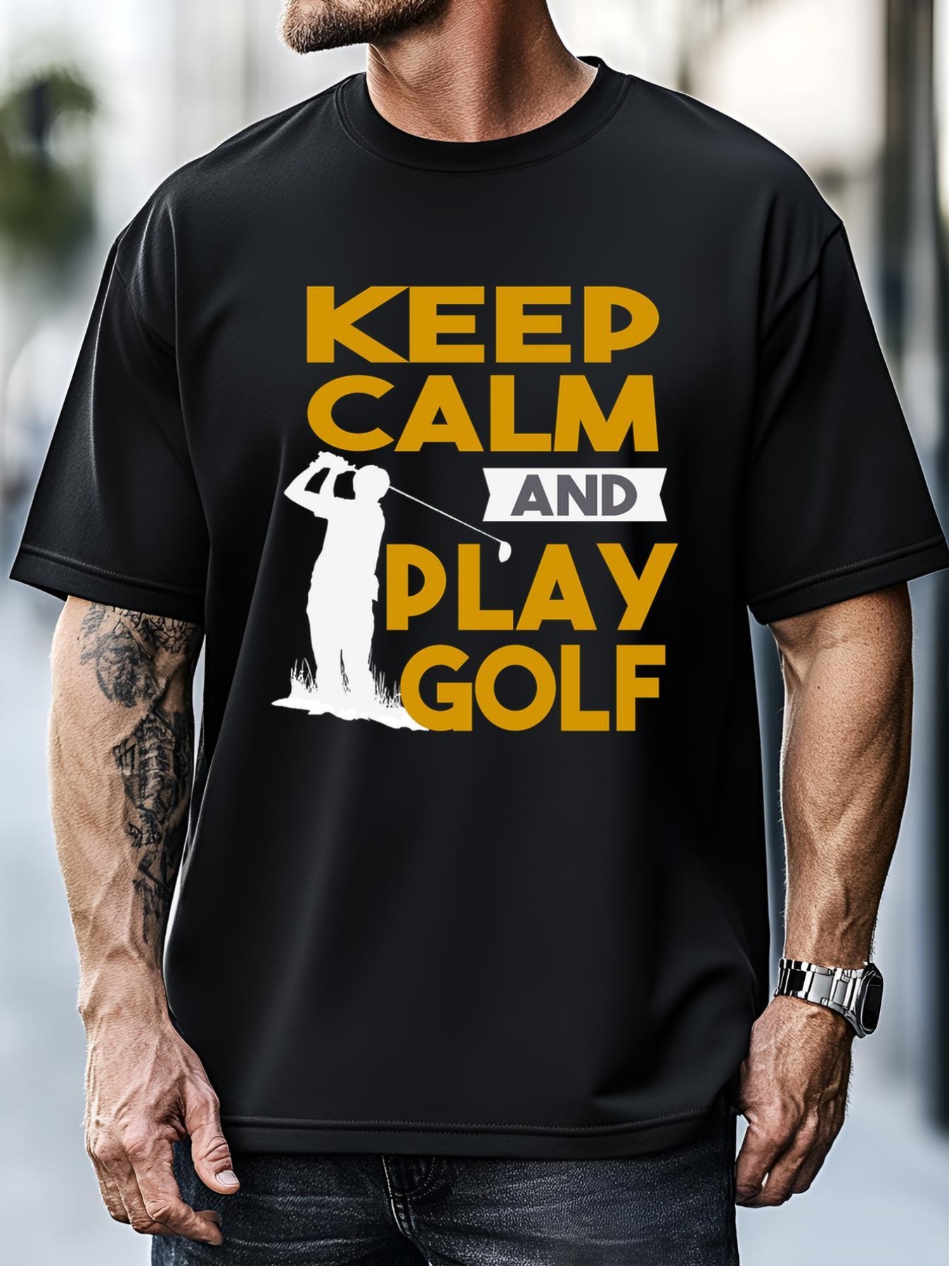 Unisex Keep Calm And Play Golf Funny Golf Dad Gift For Dad Father's Day T-Shirt