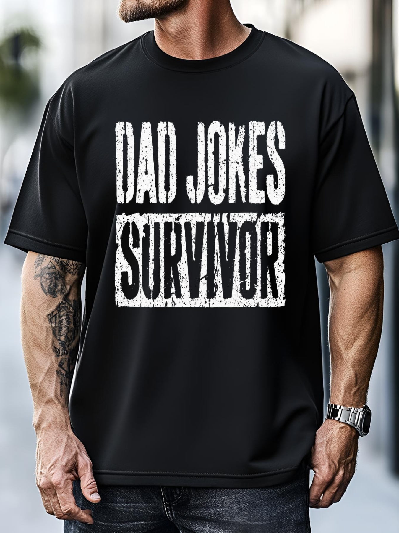 Unisex Dad Jokes Survivor Fathers Day T-Shirt