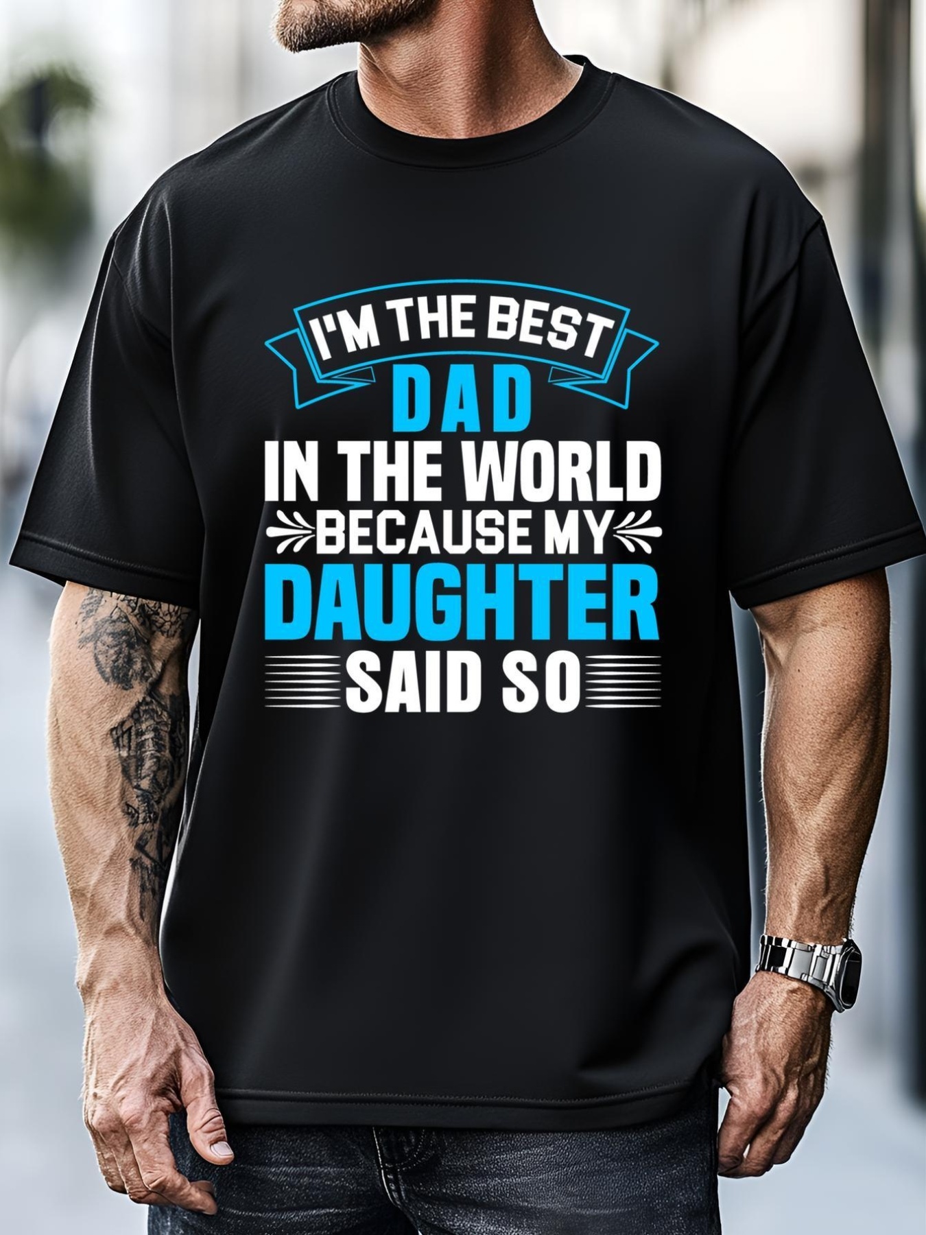 Unisex Best Dad In The World On Fathers Day Funny Gift T-Shirt