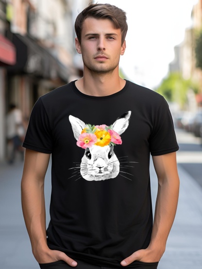 Unisex Easter Female Bunny Holiday shirt  Print Tee t-shirt
