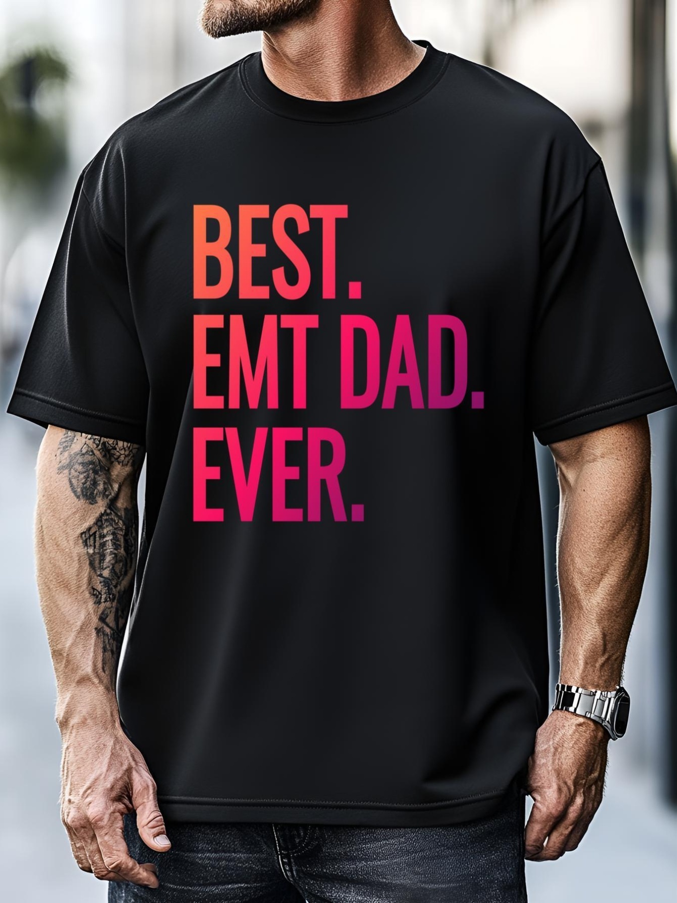 Unisex Best Emt Dad Ever Ambulance Worker Fathers Day Ems Workers Meaningful Gift T-Shirt
