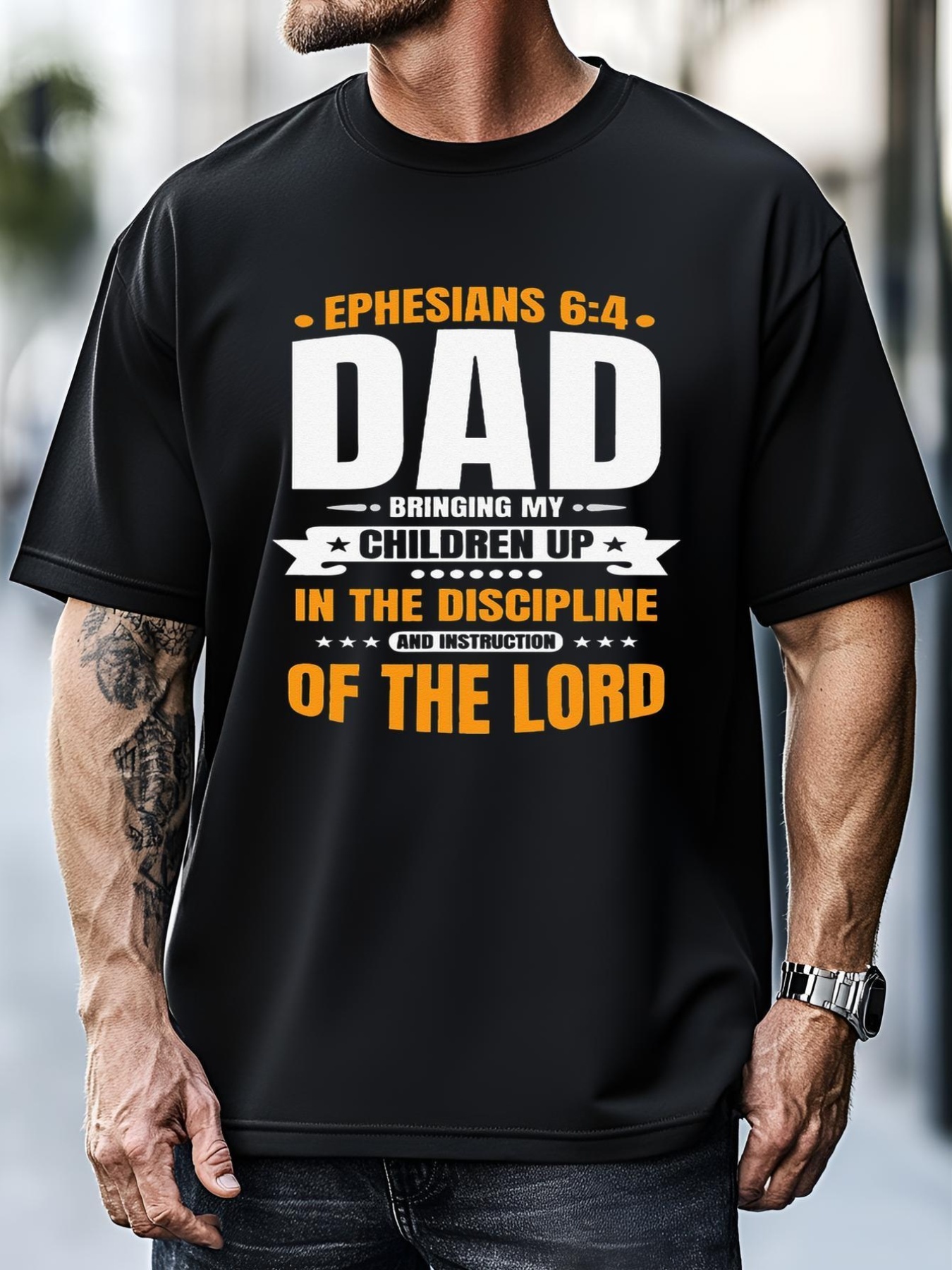 Unisex Christian Fathers Day Blessed Dad Ephesians 64 T-Shirt
