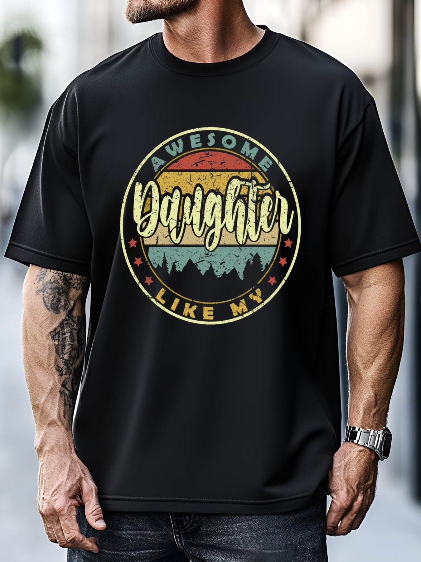 Unisex Awesome Like My Daughter Fathers Day Dad T-Shirt