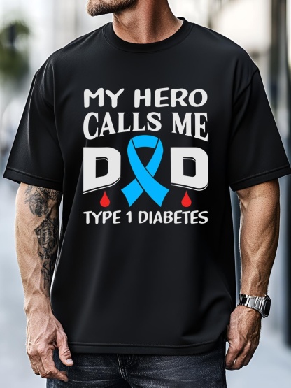 Unisex T1D Diabetic Type 1 Diabetes Awareness Father Dad T-Shirt