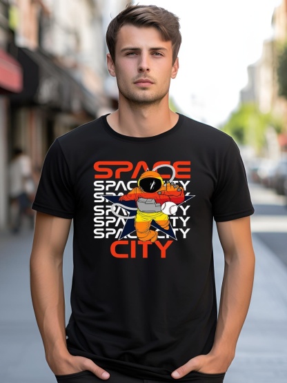 Unisex Htown Houston Space City Vintage Baseball Astronaut shirt  Graphic Tee