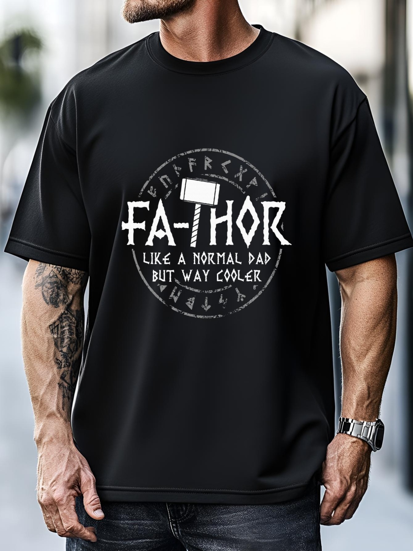 Unisex Fat Hor I Daddy Viking Fathers Day T-Shirt