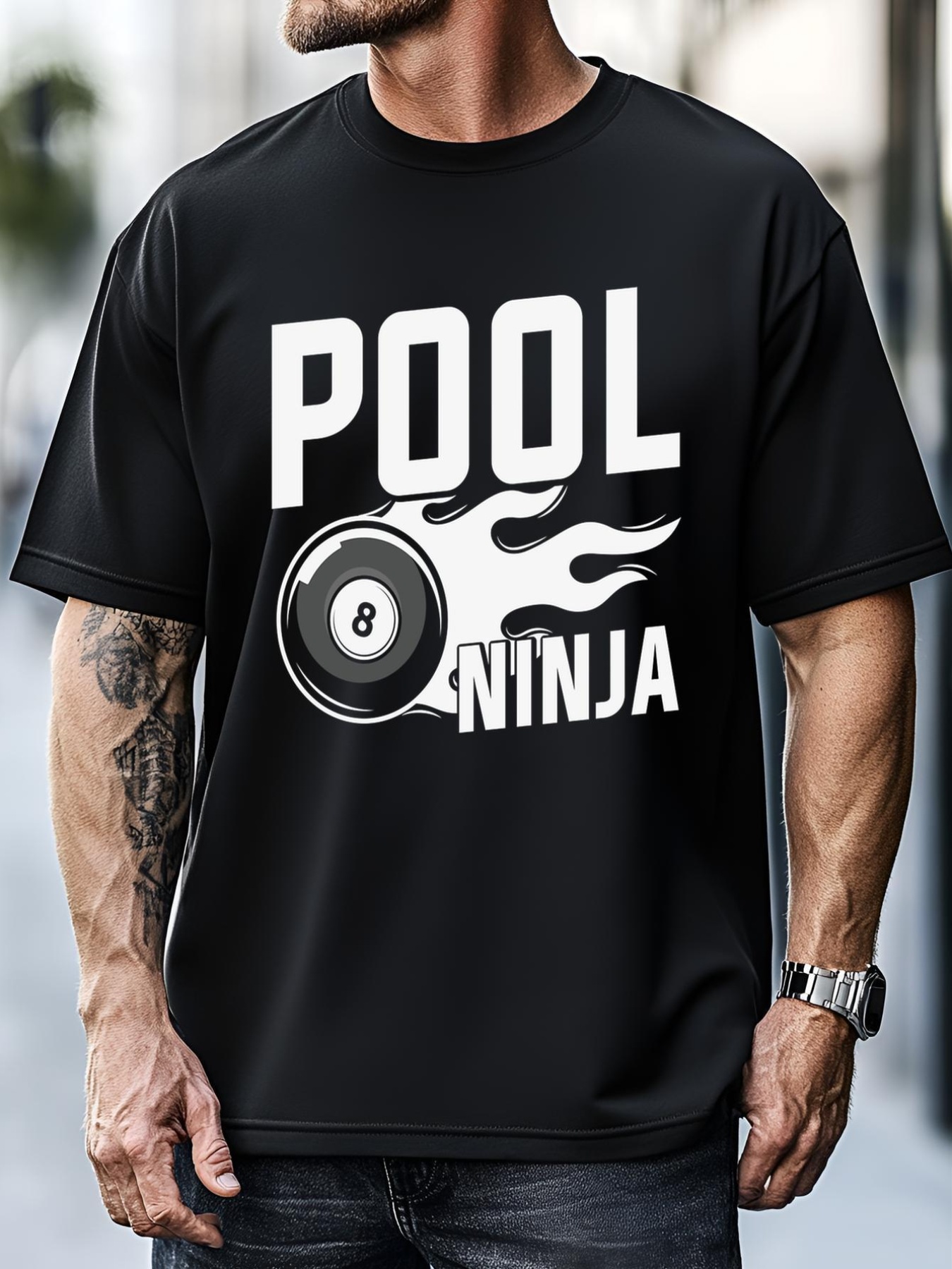 Unisex Father's Day Pool Ninja Billiards Player Gift For Dad T-Shirt