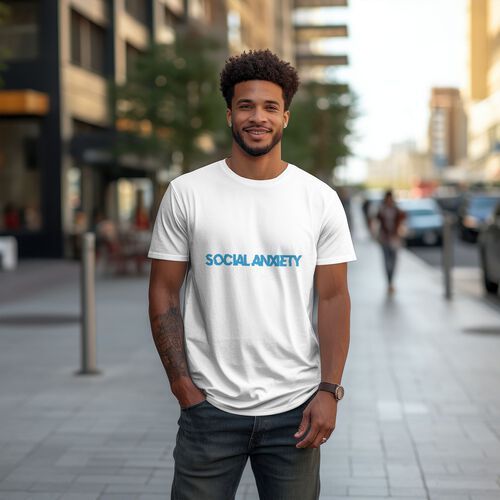 Men's Social Anxiety  100% Cotton T-Shirt-pod4team