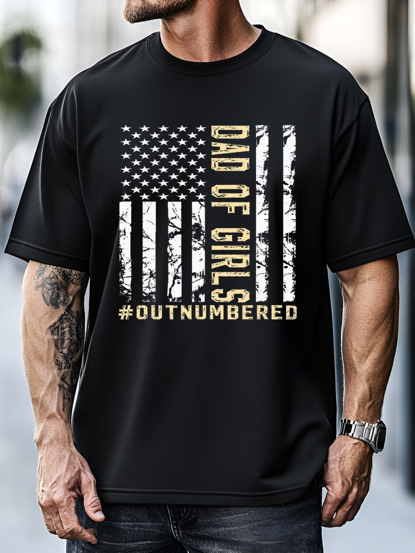 Unisex Girl FatherS Day Daddy &amp; Dad Of Outnumbered T-Shirt