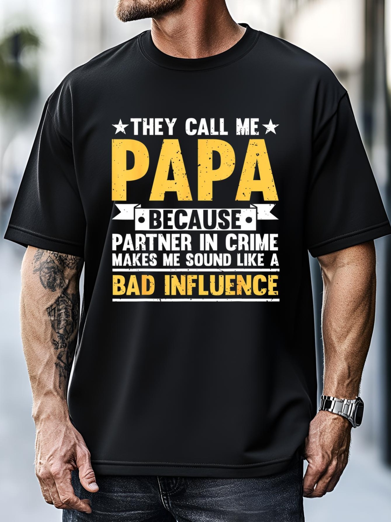 Unisex Funny Papa Art For Grandfather Grandparent Papi Papaw T-Shirt