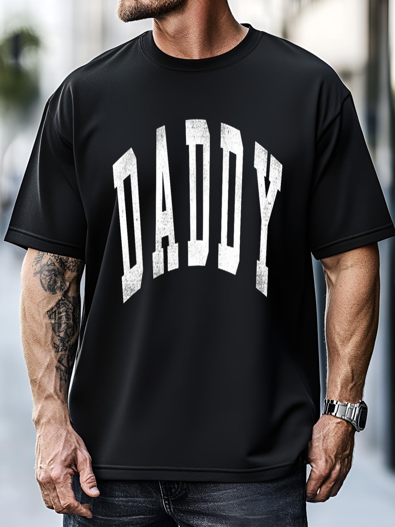 Unisex Daddy Classic Bold Font FatherS Day Daddy Raglan Baseball T-Shirt