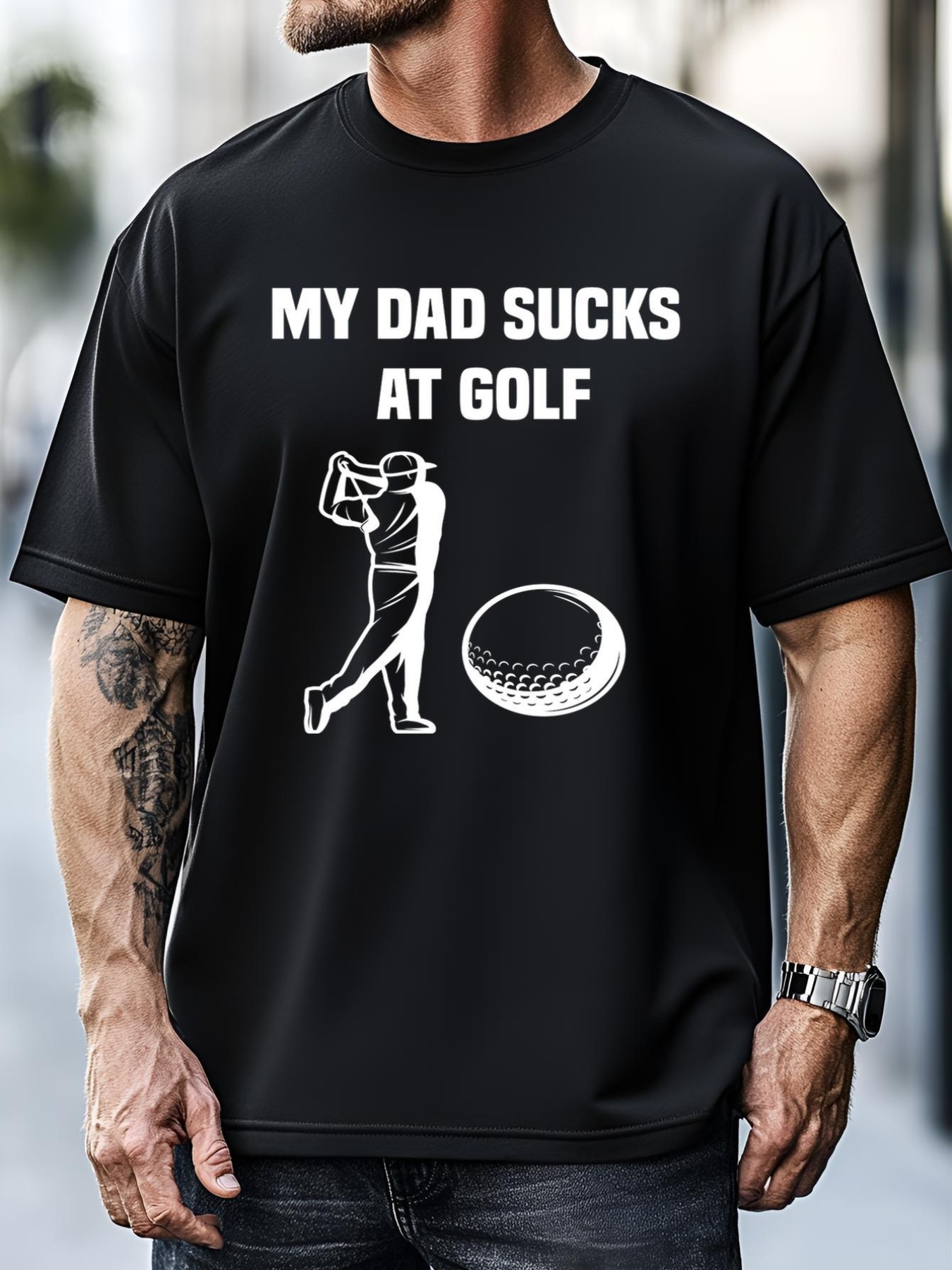 Unisex My Dad Sucks At Golf  Funny Golfing Golf Dad Gif For Dad Father's Day T-Shirt