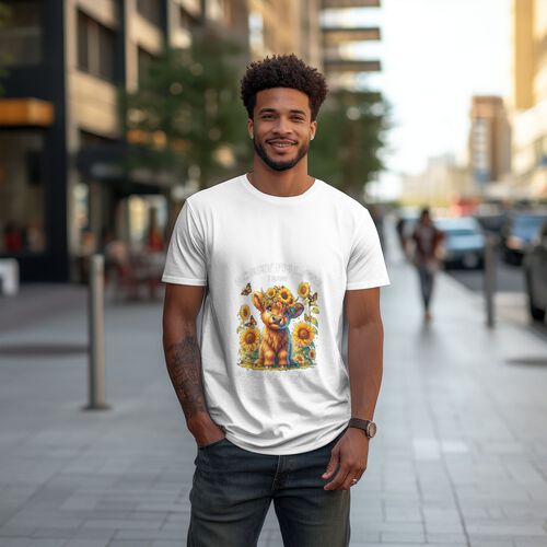 Men's A Fluffy Cow 100% Cotton T-Shirt-pod4team