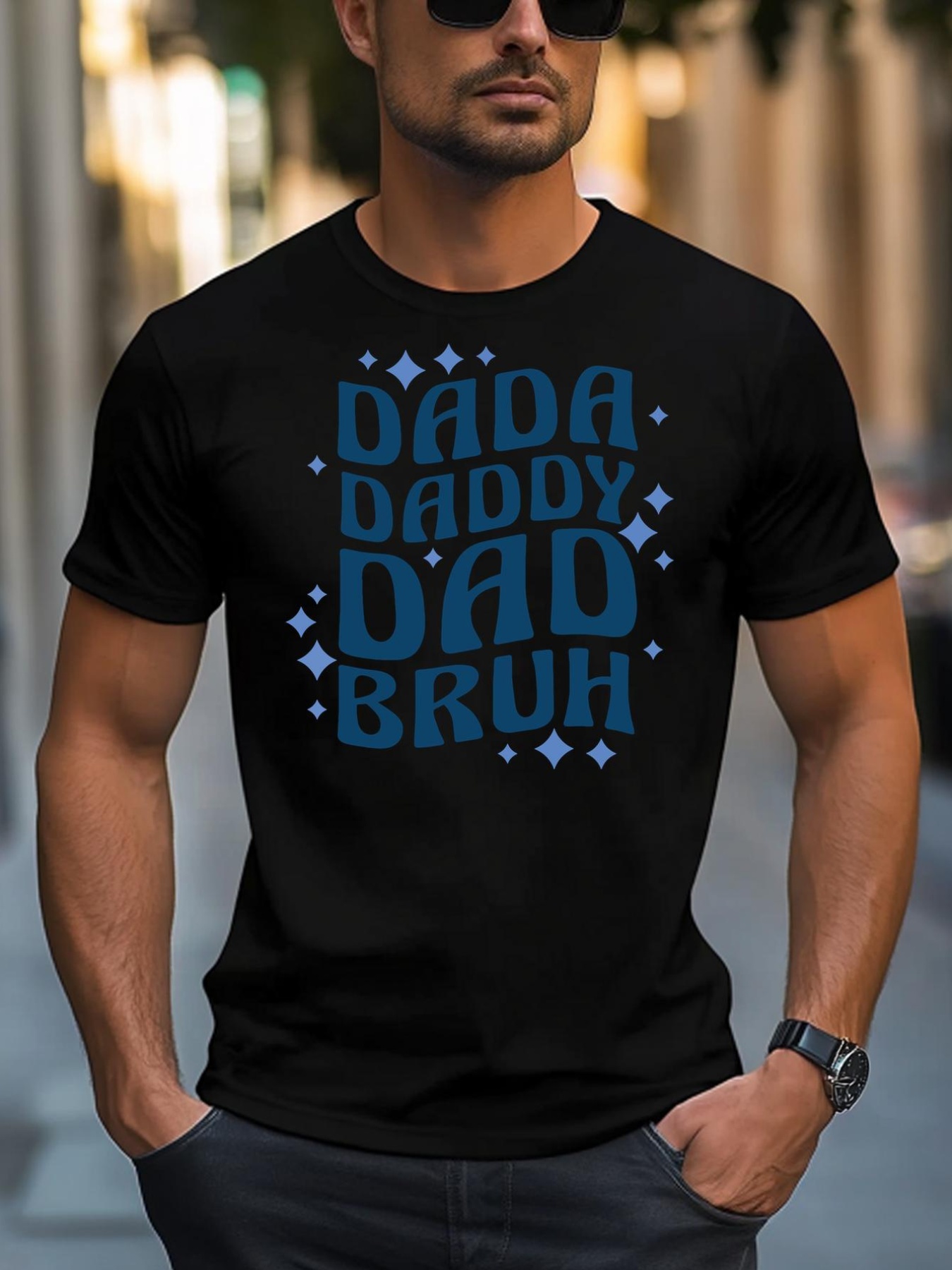 Unisex Dada Daddy Dad Bruh Fathers Day Groovy Funny Father Gifts T-Shirt