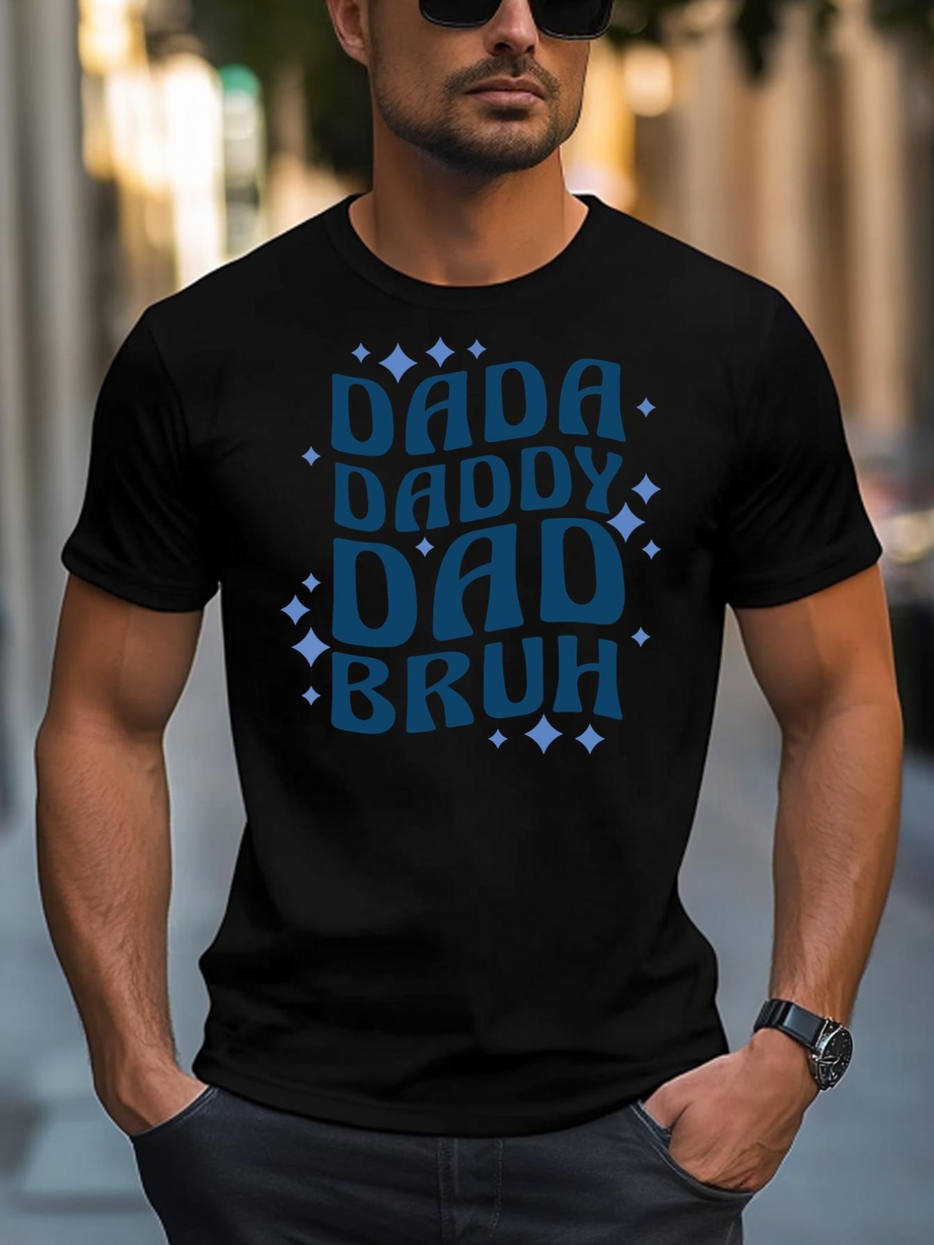 Unisex Dada Daddy Dad Bruh Fathers Day Groovy Funny Father Gifts T-Shirt