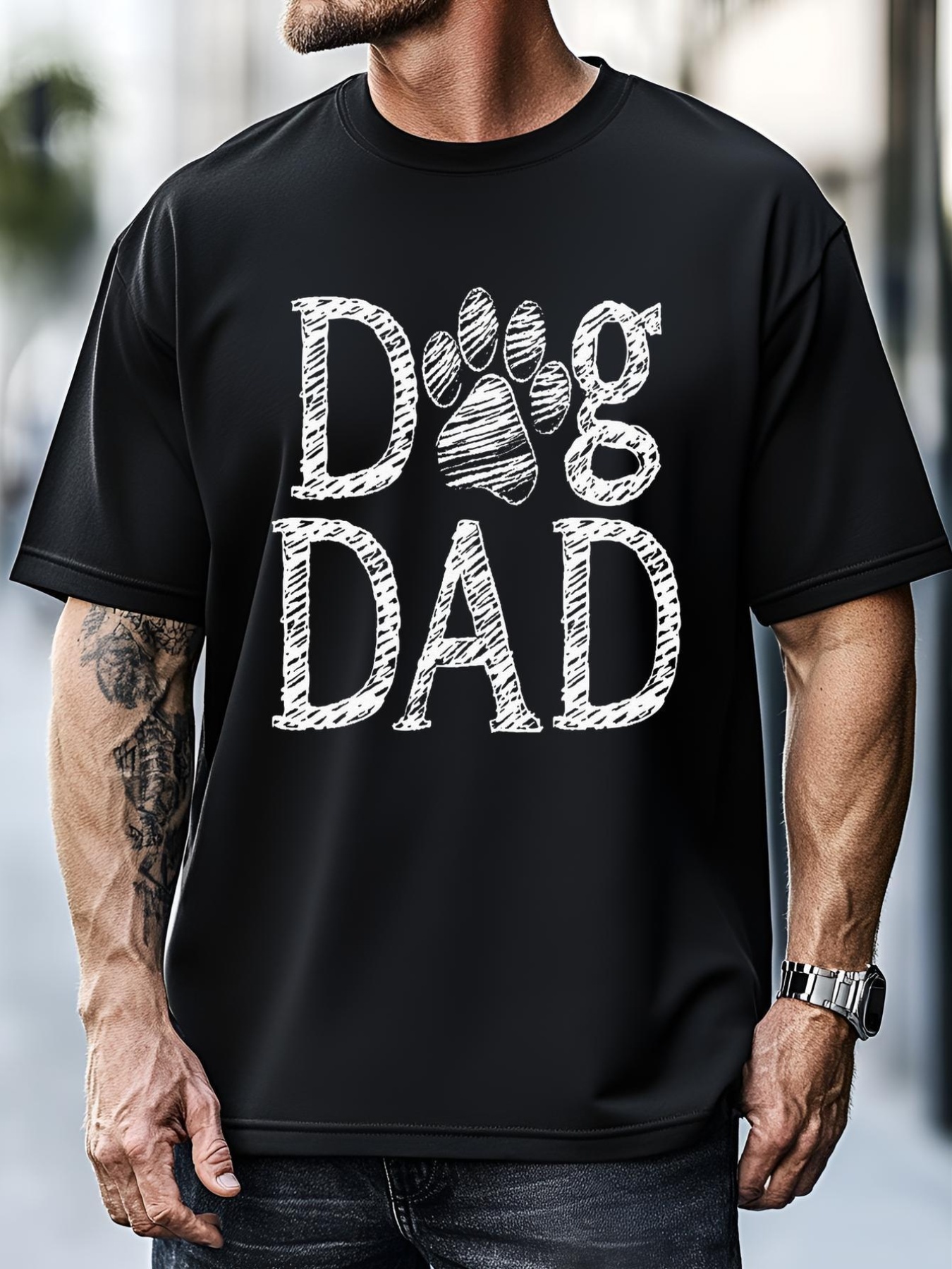 Unisex Dog Dad Graphic Father`s Day Dog Lover T-Shirt