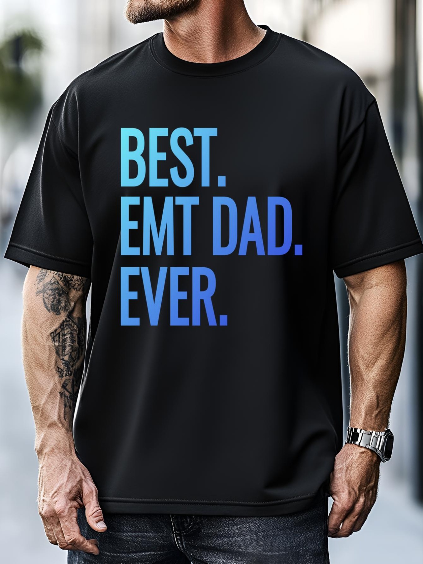 Unisex Best Emt Dad Ever Ambulance Worker Fathers Day Ems Workers Meaningful Gift T-Shirt
