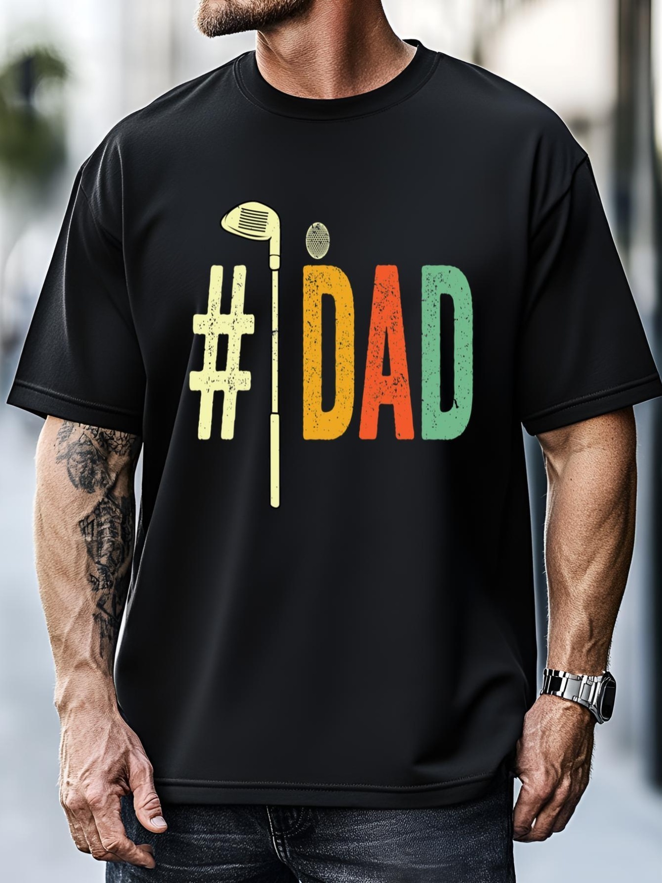 Unisex Number One Dad Golf Vintage Gif For Dad Father's Day T-Shirt