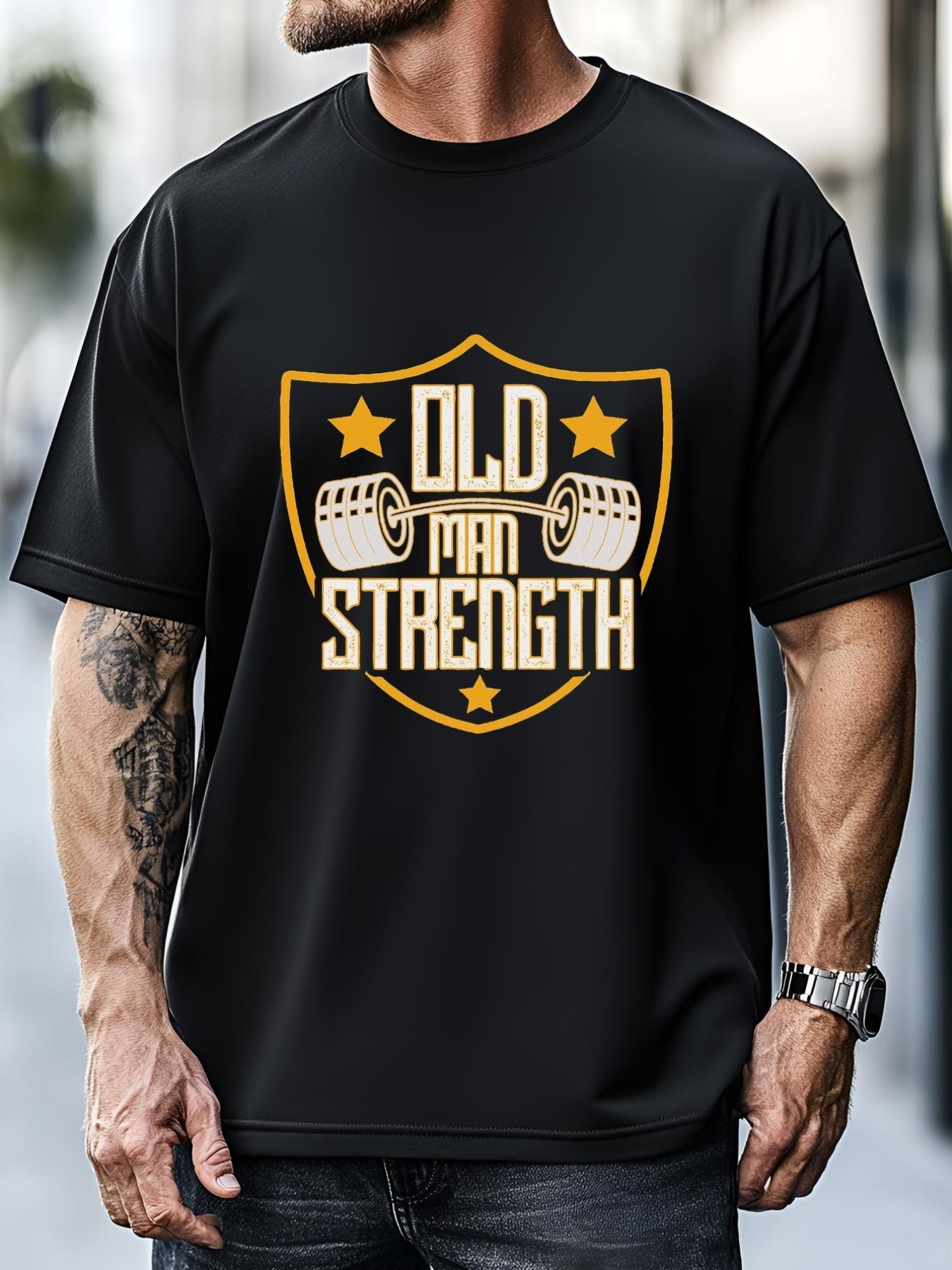 Unisex Old Man Strength Gym FatherS Day Gift For Dad T-Shirt