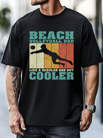 Unisex Vintage Beach Volleyball Dad Like A Regular Dad Fathers Day Gift T-Shirt