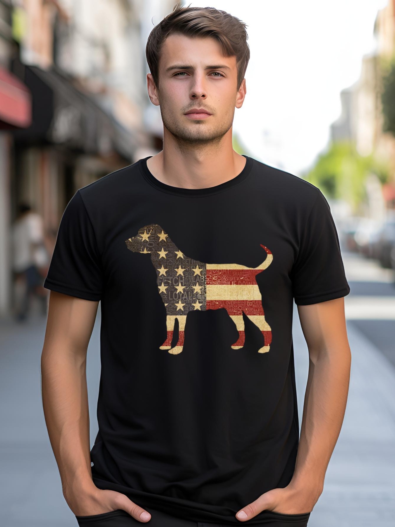 Unisex Vintage American Dog shirt  Graphic Tee