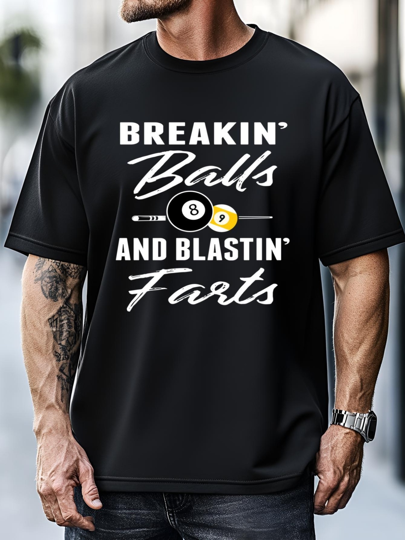 Unisex Father's Day BREAKIN BALLS AND BLASTIN'S FARTS Pool Player Gift For Dad T-Shirt