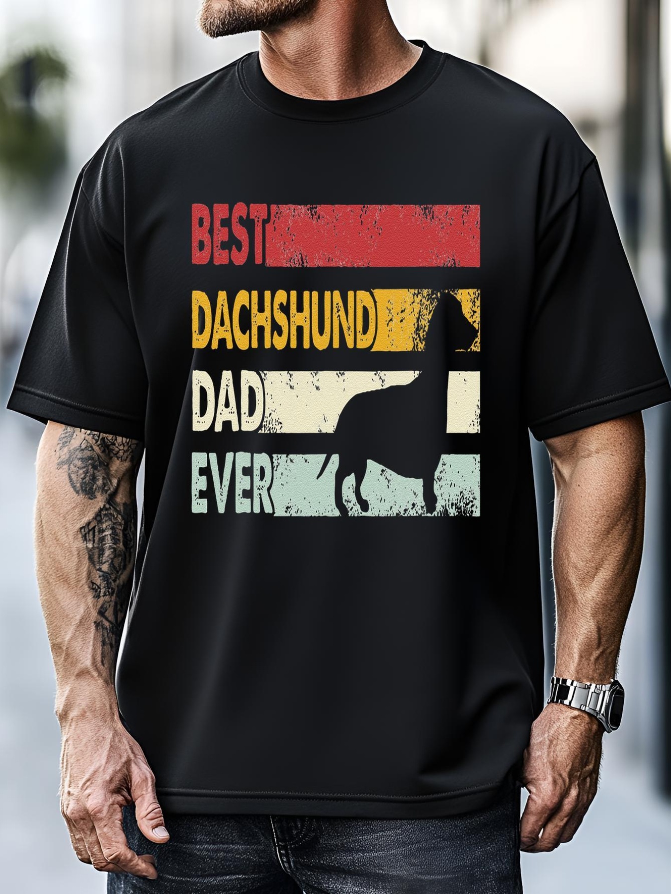 Unisex Best Dog Dad Ever Father Wiener Sausage Dog Dachshund T-Shirt