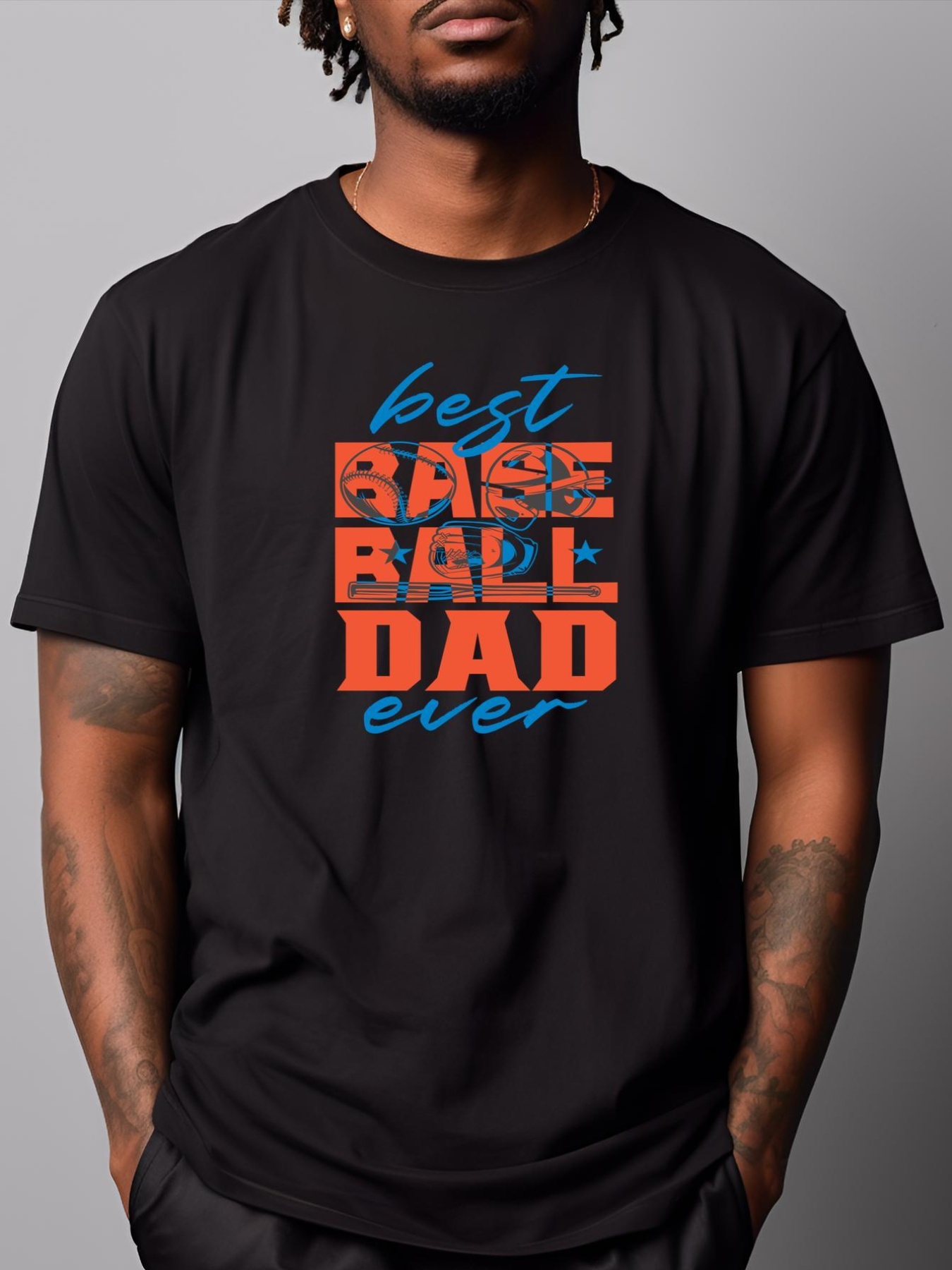 Unisex Best Baseball Dad Ever Daddy Baseballer Father Papa Fathers Gift T-Shirt