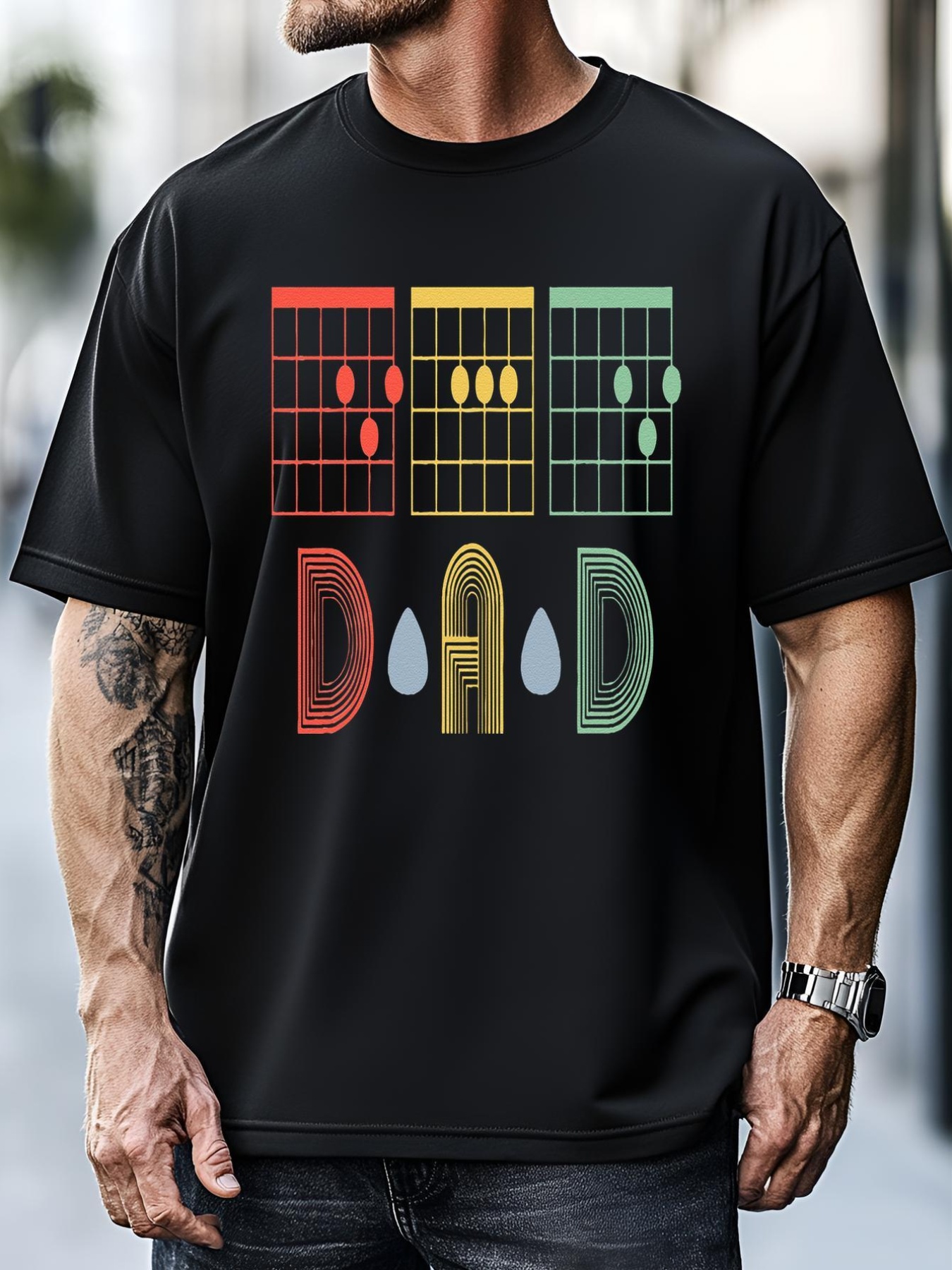 Unisex Best Guitar Dad Ever Chords Best Dad Guitar Father's Day T-Shirt