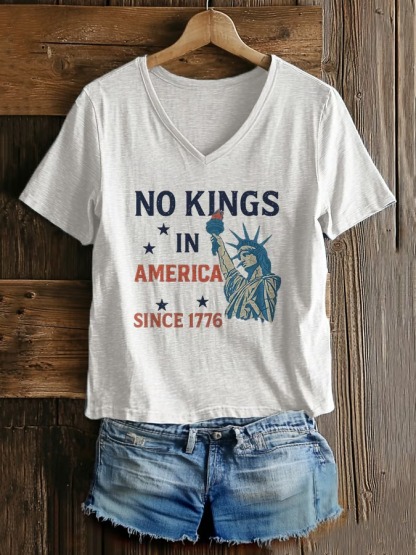 Women's Casual American Kingless Printed Graphic Tee