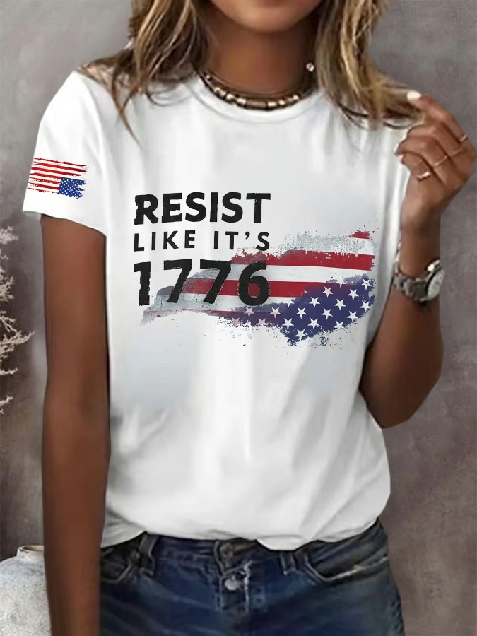Women's Resist Like It's 1776 Print 4th of July Graphic Tee