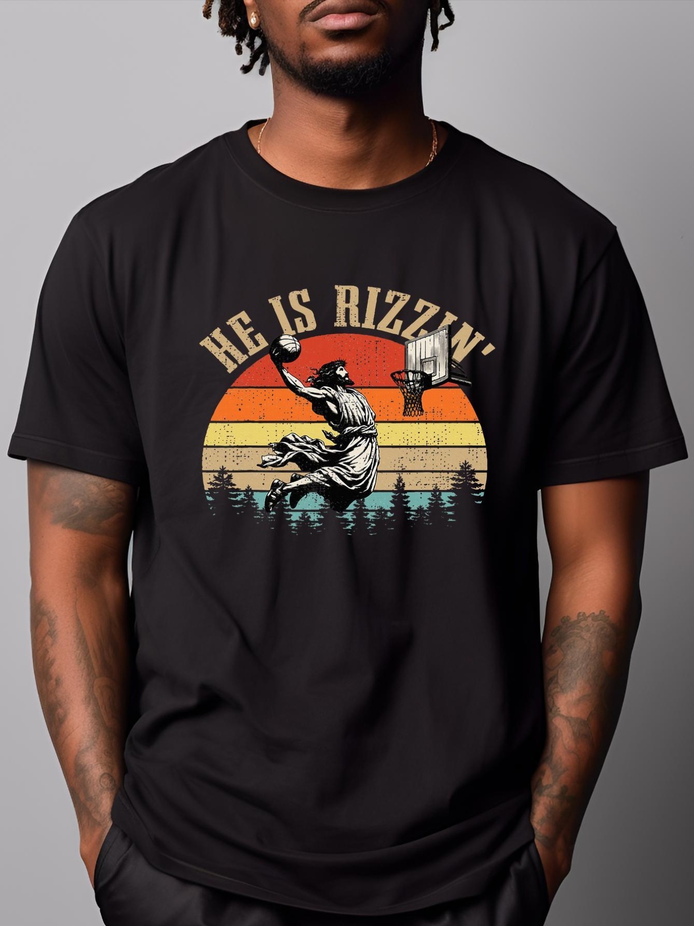 Unisex He Is Rizzin Easter Jesus Christian T-Shirt