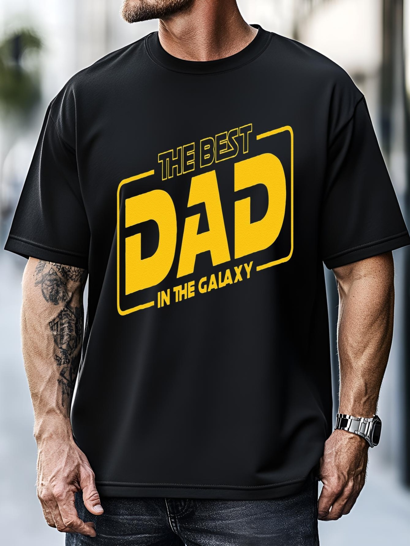 Unisex Fathers Day Gift The Best Dad In The Galaxy T-Shirt