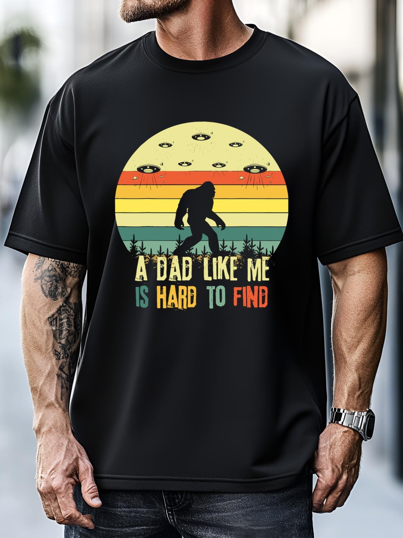 Unisex A Dad Like Me Is Hard To Find Bigfoot Dad FatherS Day T-Shirt