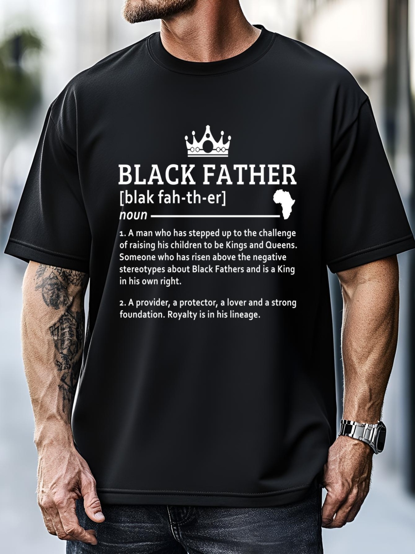 Unisex Black Father Definition African American Dad Gift T-Shirt