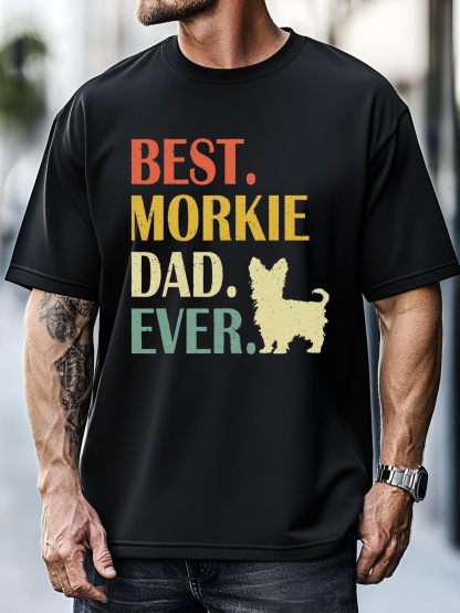 Unisex Best Morkie Dog Dad Ever Fathers Day T-Shirt