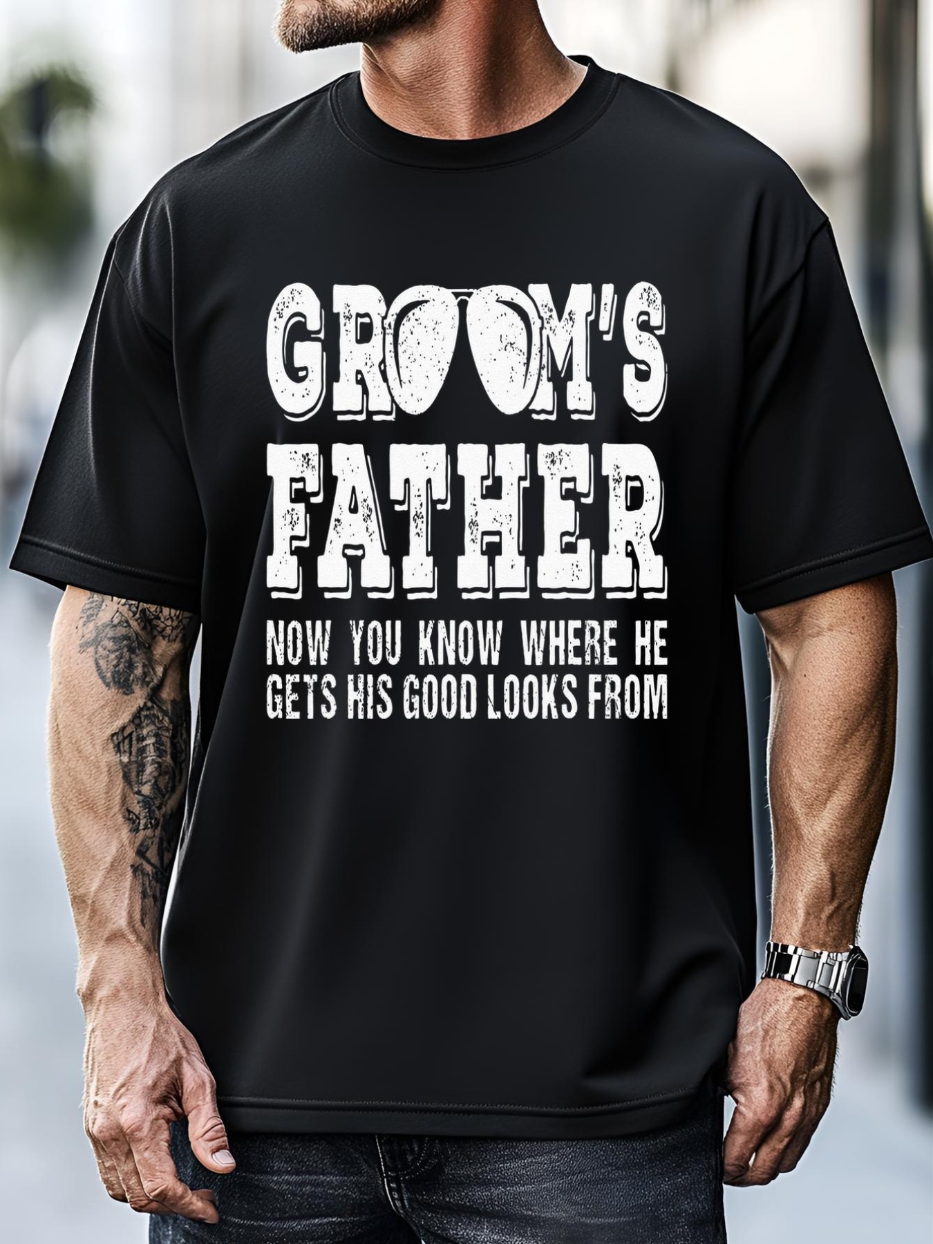 Unisex Father Of The Groom Wedding Costume Grooms Father T-Shirt