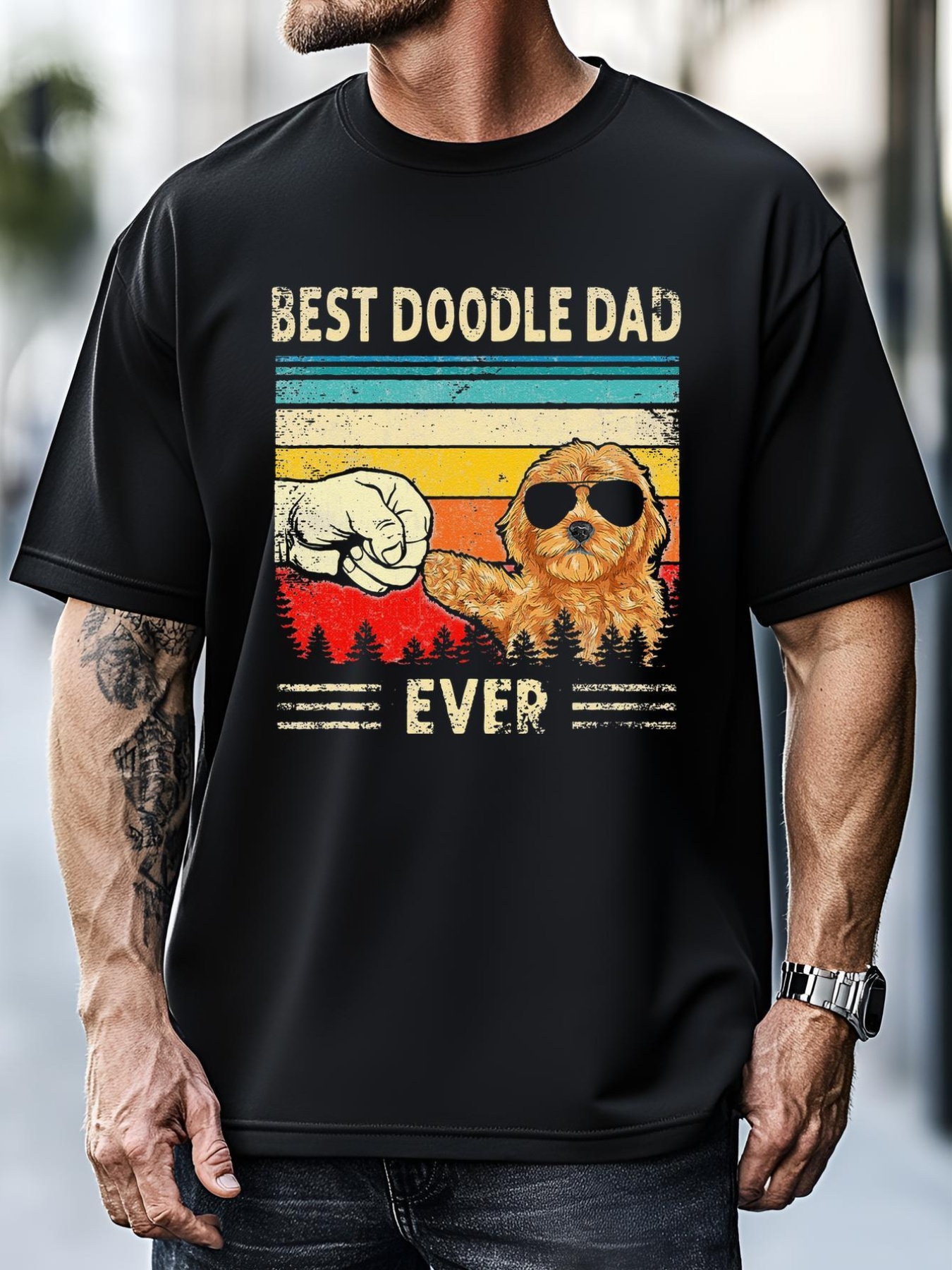 Unisex Best Doodle Dad Ever Goldendoodle Dog Dad Gift Fathers Day T-Shirt