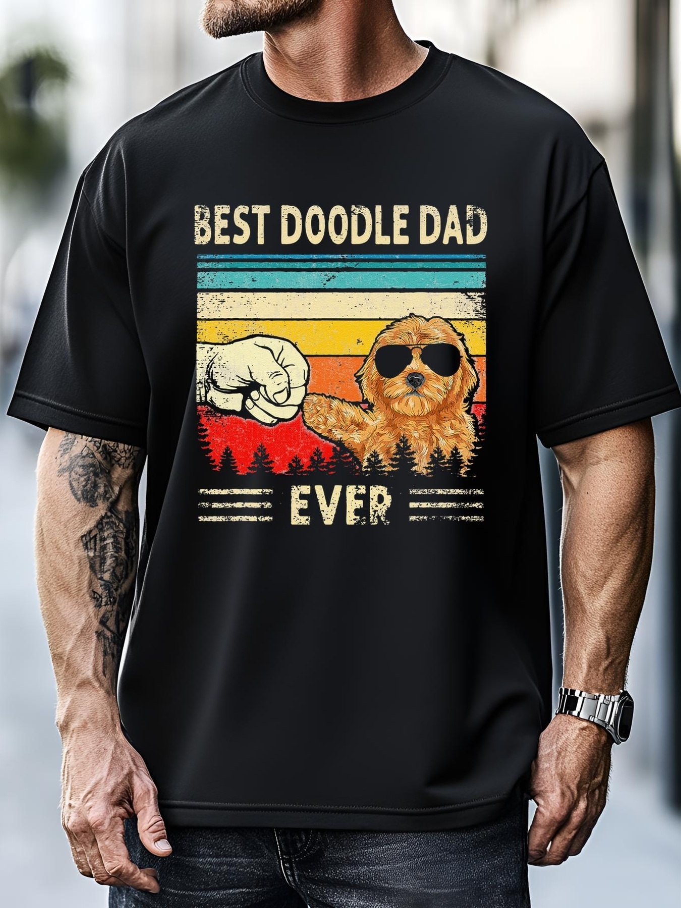 Unisex Best Doodle Dad Ever Goldendoodle Dog Dad Gift Fathers Day T-Shirt